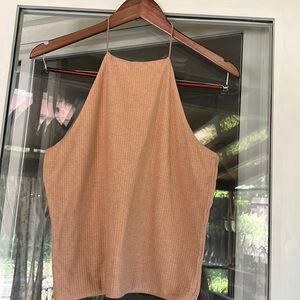 Neutral color bungee neck halter